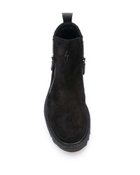 Bottines chelsea en daim noires Giuseppe Zanotti