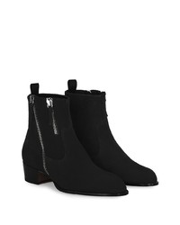 Bottines chelsea en daim noires Giuseppe Zanotti