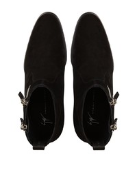 Bottines chelsea en daim noires Giuseppe Zanotti