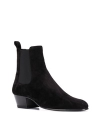 Bottines chelsea en daim noires Saint Laurent