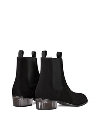 Bottines chelsea en daim noires Giuseppe Zanotti