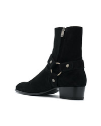 Bottines chelsea en daim noires Saint Laurent