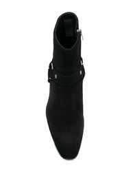 Bottines chelsea en daim noires Saint Laurent