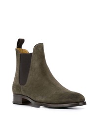 Bottines chelsea en daim olive Scarosso