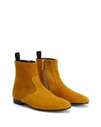 Bottines chelsea en daim orange Giuseppe Zanotti