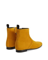 Bottines chelsea en daim orange Giuseppe Zanotti