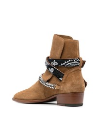 Bottines chelsea en daim ornées marron clair Amiri