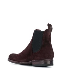 Bottines chelsea en daim pourpre foncé Pantanetti