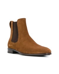 Bottines chelsea en daim tabac Salvatore Ferragamo