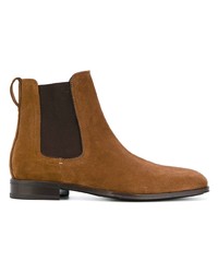 Bottines chelsea en daim tabac Salvatore Ferragamo