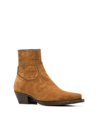 Bottines chelsea en daim tabac Saint Laurent