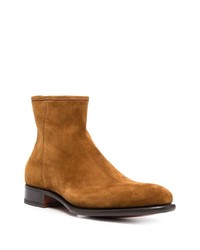 Bottines chelsea en daim tabac Santoni