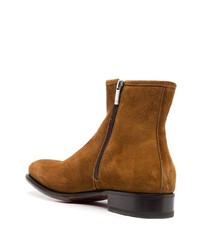 Bottines chelsea en daim tabac Santoni