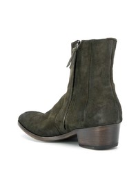 Bottines chelsea en daim vert foncé Silvano Sassetti