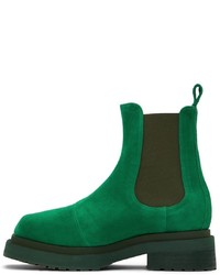 Bottines chelsea en daim vertes Eckhaus Latta