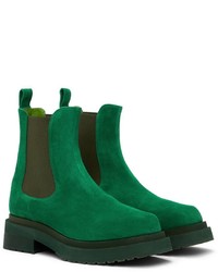 Bottines chelsea en daim vertes Eckhaus Latta