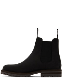 Bottines chelsea en nubuck noires Common Projects