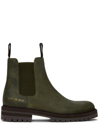 Bottines chelsea en nubuck vert foncé