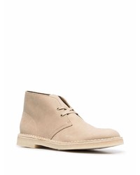 Bottines chukka en cuir beiges Clarks Originals