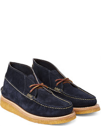 Bottines chukka en cuir bleu marine Yuketen