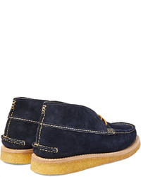 Bottines chukka en cuir bleu marine Yuketen