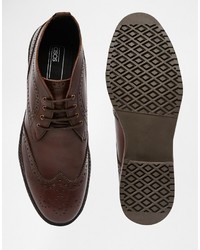 Bottines chukka en cuir marron foncé Asos