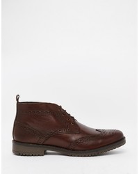 Bottines chukka en cuir marron foncé Asos