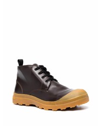 Bottines chukka en cuir marron foncé Officine Creative