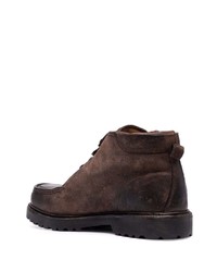 Bottines chukka en cuir marron foncé Eleventy