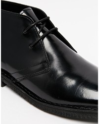 Bottines chukka en cuir noires Asos