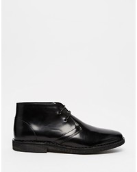 Bottines chukka en cuir noires Asos