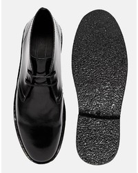 Bottines chukka en cuir noires Asos