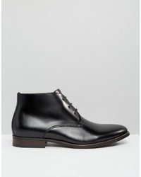 Bottines chukka en cuir noires Dune