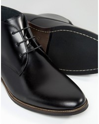 Bottines chukka en cuir noires Dune