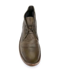 Bottines chukka en cuir olive Moma