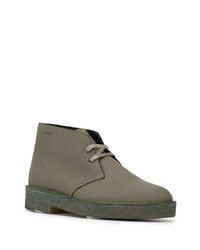 Bottines chukka en cuir olive Clarks Originals