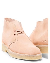 Bottines chukka en cuir roses Clarks Originals