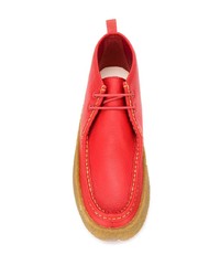 Bottines chukka en cuir rouges Camper