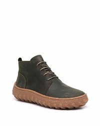 Bottines chukka en cuir vert foncé Camper