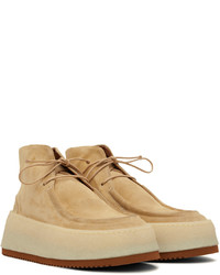 Bottines chukka en daim beiges Marsèll