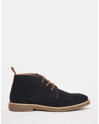 Bottines chukka en daim bleu marine Asos