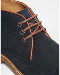 Bottines chukka en daim bleu marine Asos