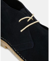 Bottines chukka en daim bleu marine Asos