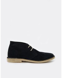 Bottines chukka en daim bleu marine Asos