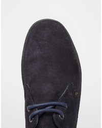 Bottines chukka en daim bleu marine Farah