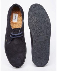 Bottines chukka en daim bleu marine Farah