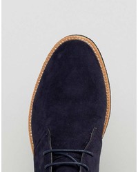 Bottines chukka en daim bleu marine New Look