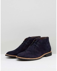 Bottines chukka en daim bleu marine New Look