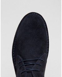 Bottines chukka en daim bleu marine Selected