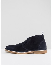 Bottines chukka en daim bleu marine Selected